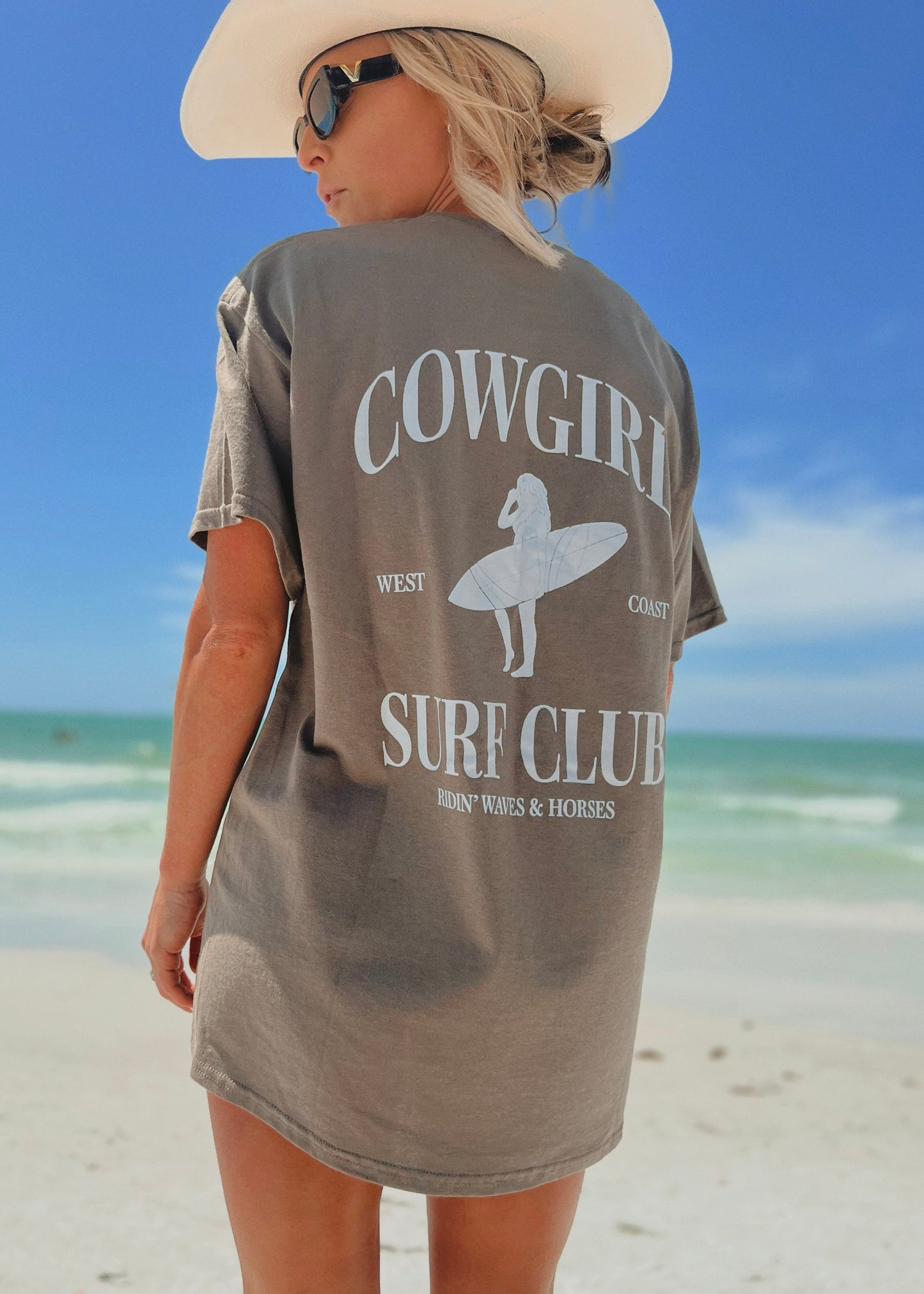 The Cowgirl Surf Club Tee in Brown