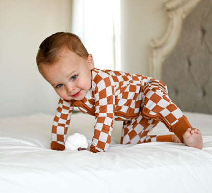 COPPER CHECKERS DREAM ROMPER