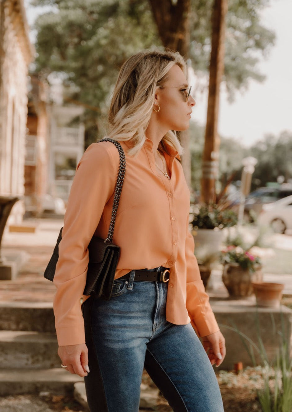 The Shea Staple Top in Mango