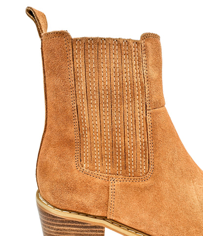 Leonor Suede Ankle Boot in Tan