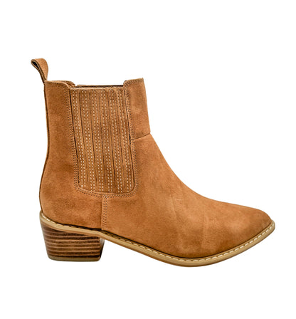 Leonor Suede Ankle Boot in Tan