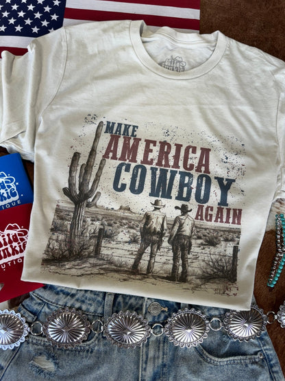 Make America Cowboy Again Western Scene Graphic TeeCementS