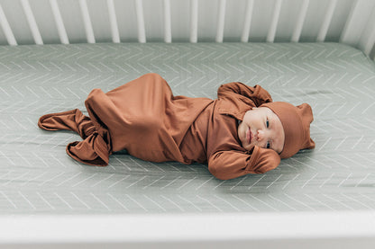 Desert Sage Muslin Crib Sheet