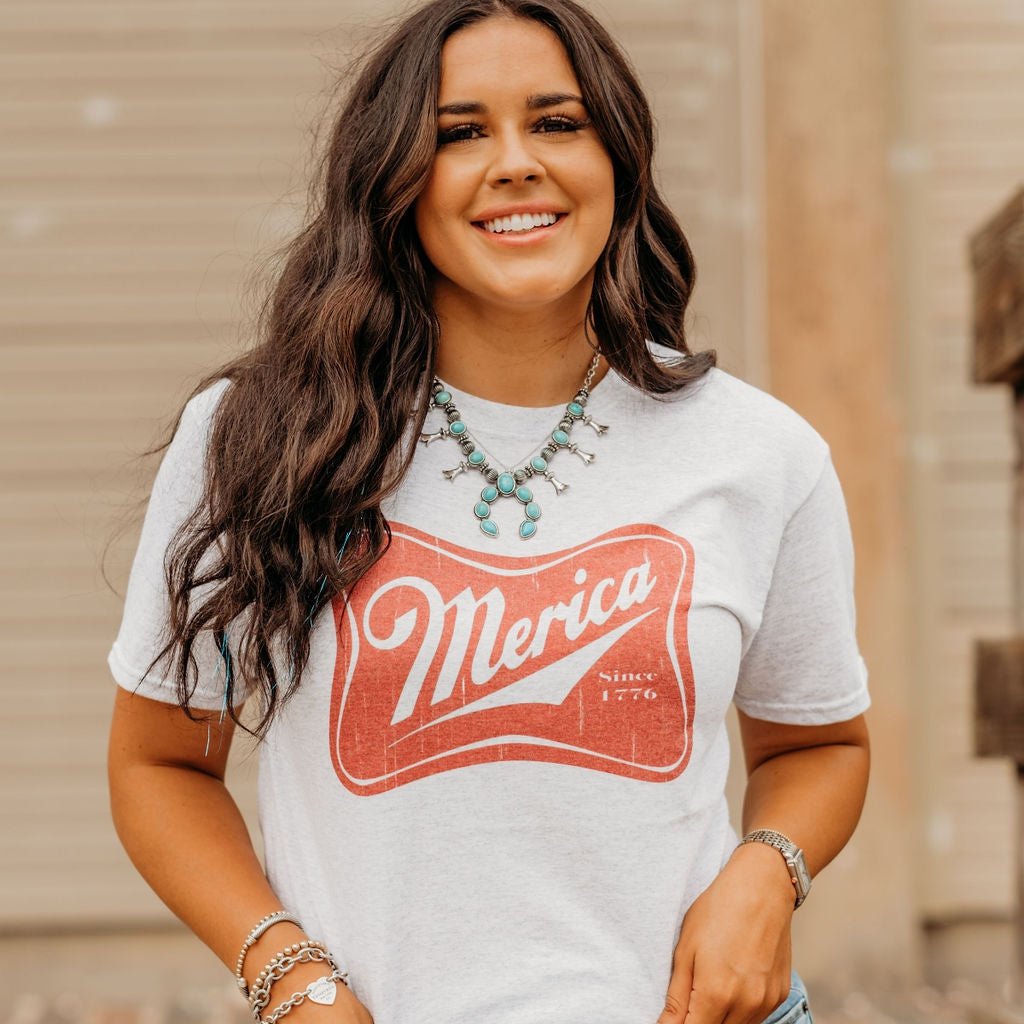 Merica Red Logo Graphic TeeAshS