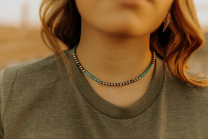 Silver and Turquoise Choker