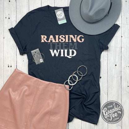 Raising Them Wild V-Neck Tee