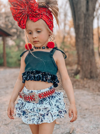 Firecracker Red Glitter Belt