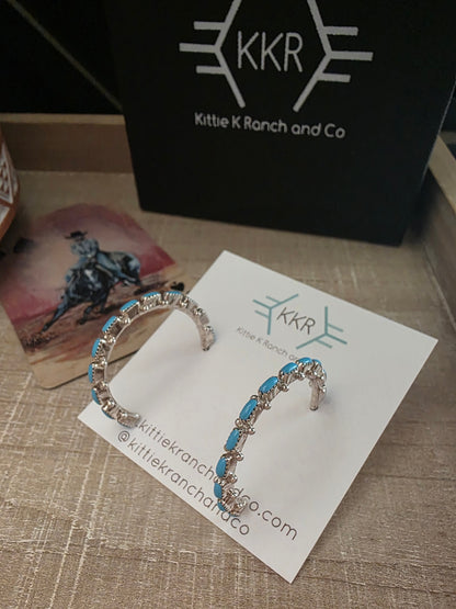 THE BERNARD CACHINI TURQUOISE HOOP EARRINGS