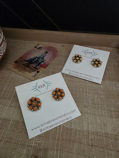 THE MAXINE RAMIREZ SPINY OYSTER SHELL CLUSTER STUDS