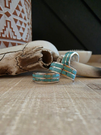 CLARESSA KYLESTEWA TWO ROW TURQUOISE BAND