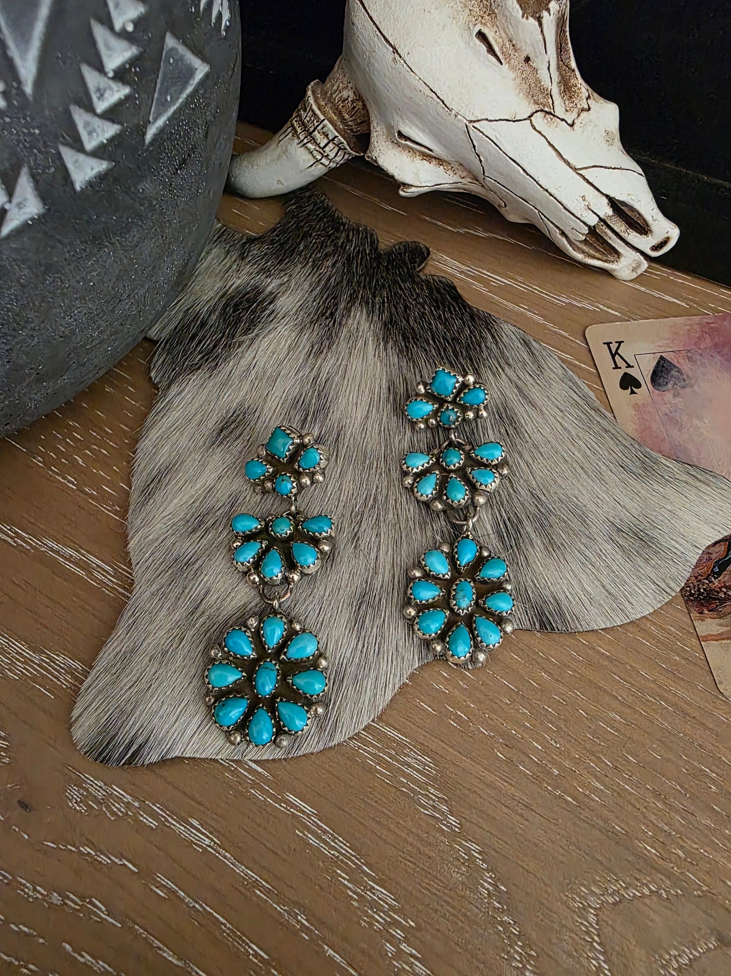 FAIRREN BEGAY TURQUOISE CHANDELIER EARRINGS