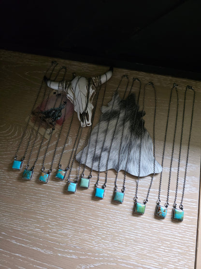 THE DIXON LITTLE TURQUOISE SQUARE NECKLACE