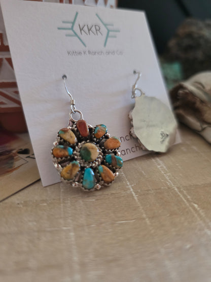 JASON BENALLY CLUSTER MIXED STONE EARRINGS