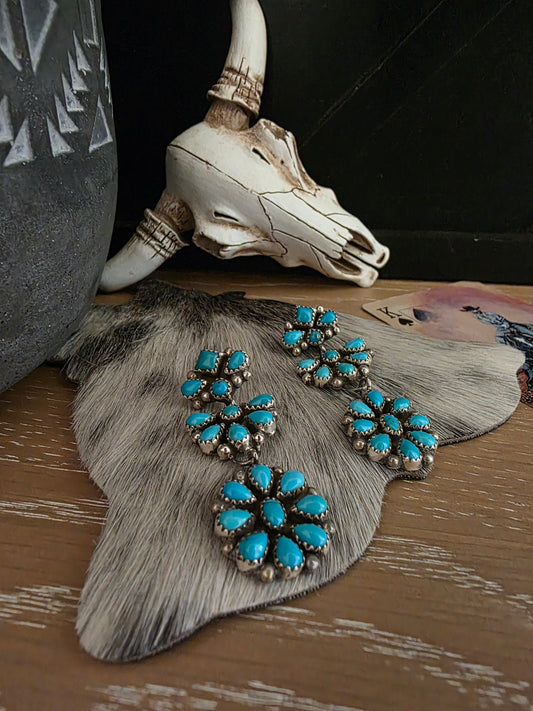 FAIRREN BEGAY TURQUOISE CHANDELIER EARRINGS