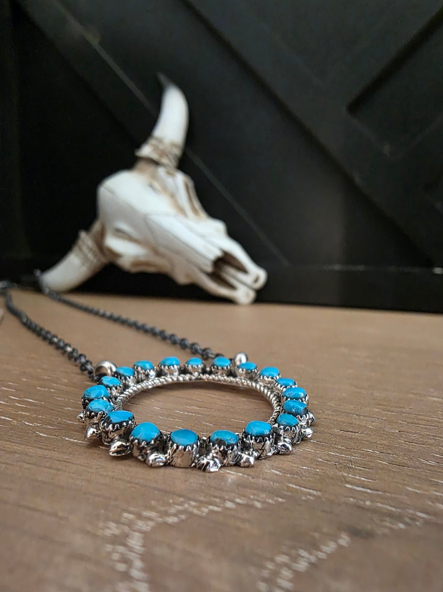 TURQUOISE SMALL STONE INFINITY NECKLACE