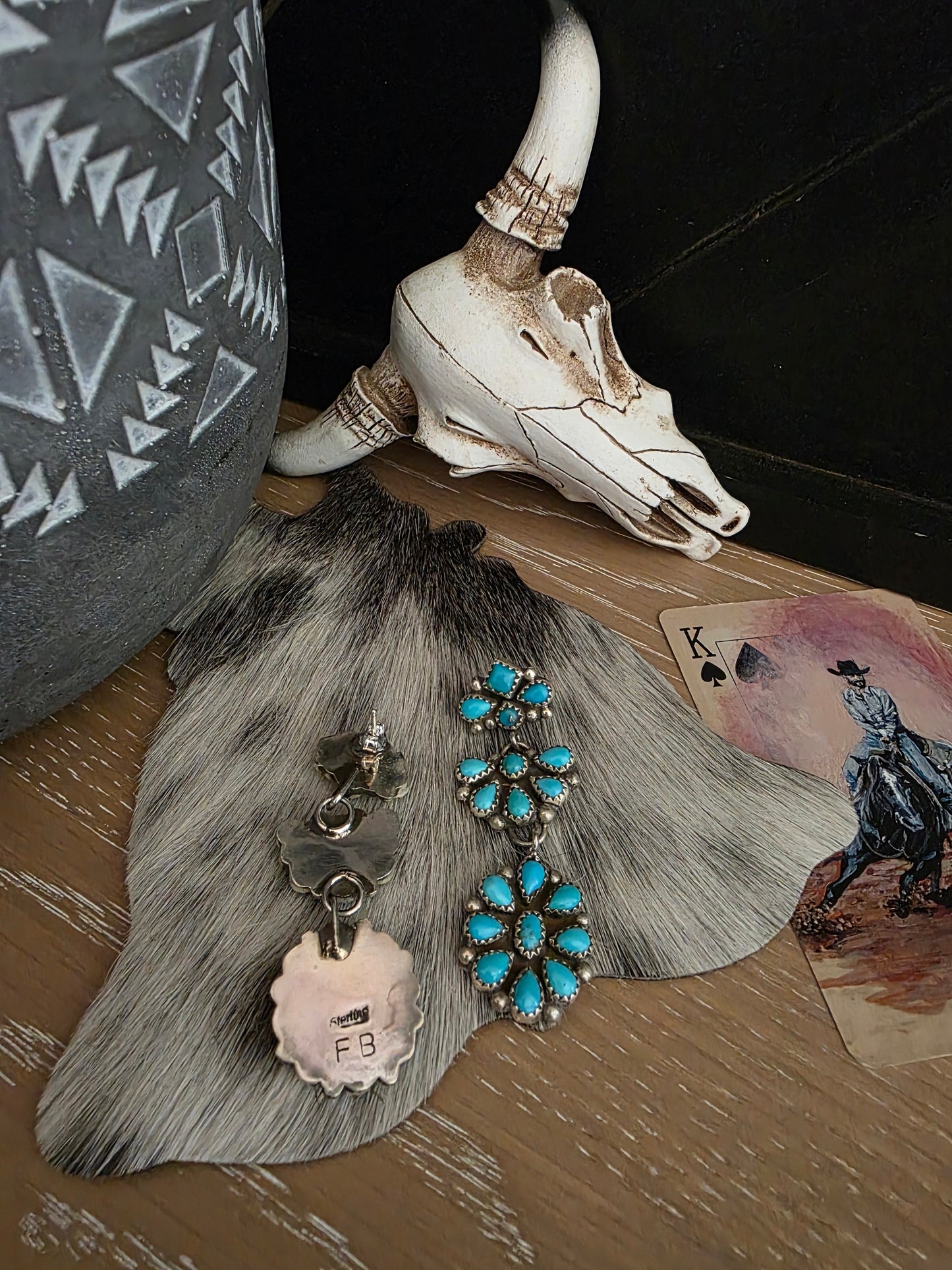 FAIRREN BEGAY TURQUOISE CHANDELIER EARRINGS