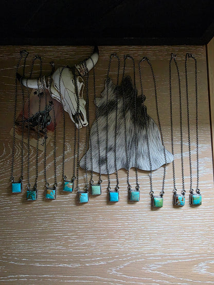 THE DIXON LITTLE TURQUOISE SQUARE NECKLACE