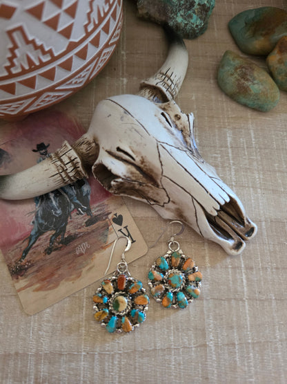 JASON BENALLY CLUSTER MIXED STONE EARRINGS