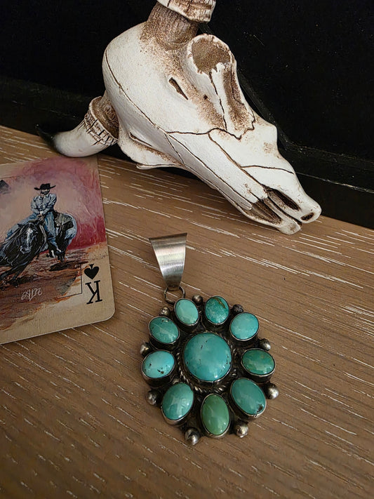 THE WILSON SLEEPING BEAUTY TURQUOISE CLUSTER PENDANT