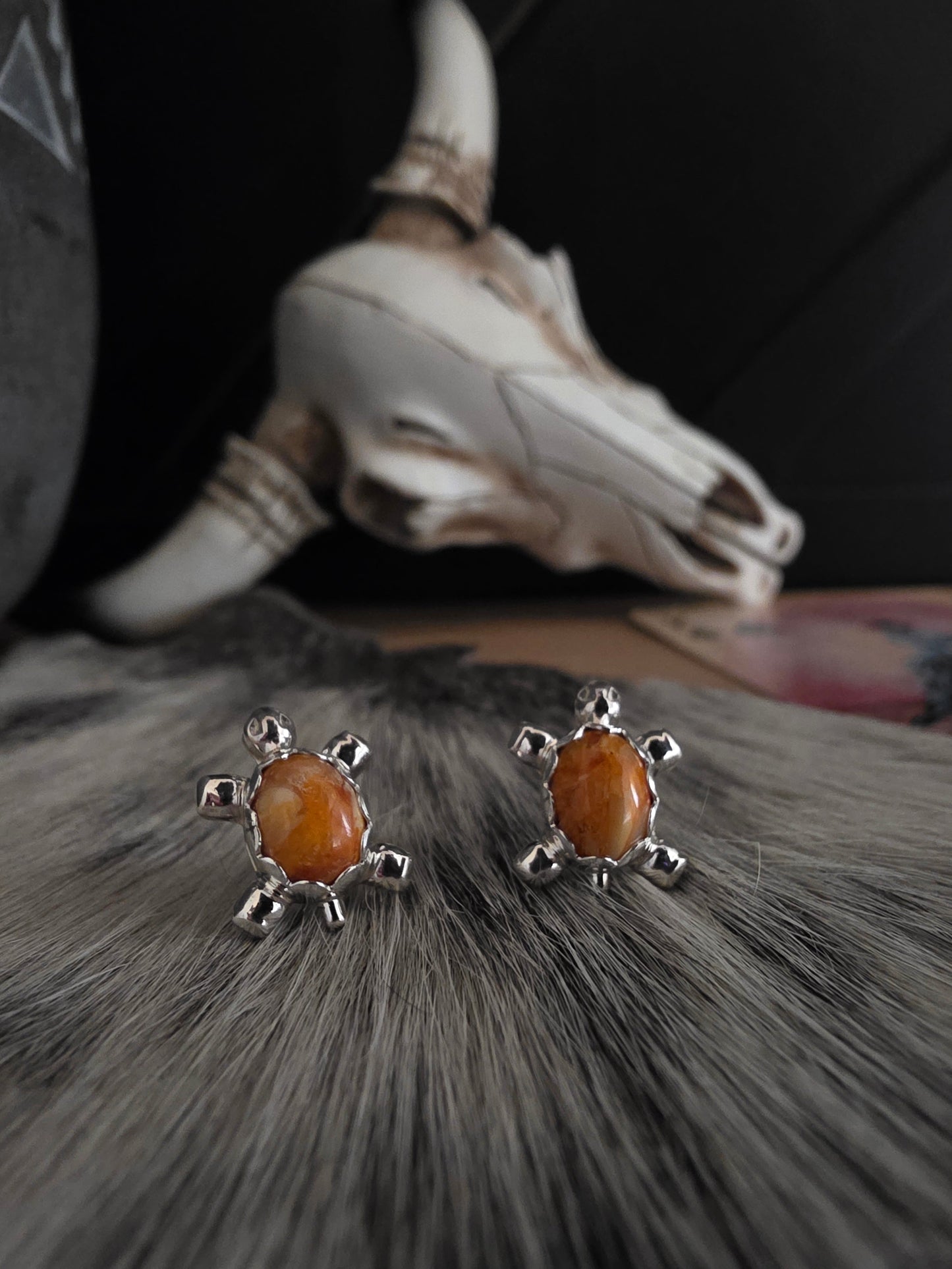 THERESA KINSEL TURQUOISE TURTLE STUD EARRINGS