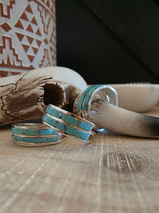 CLARESSA KYLESTEWA TWO ROW TURQUOISE BAND