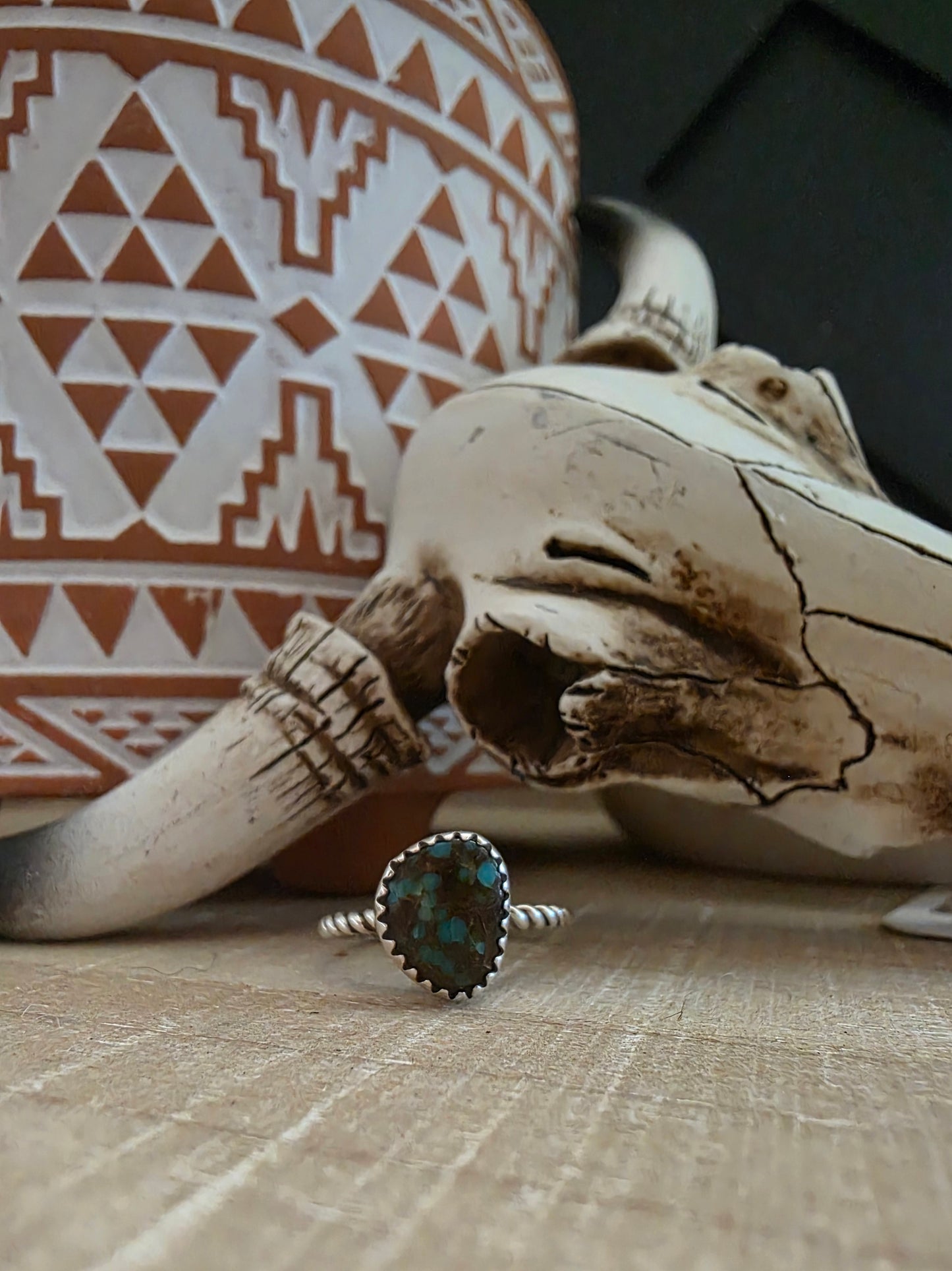 ELLA COWBOY TWISTED TURQUOISE RING