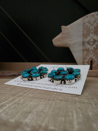 RENELL CHACO TURQUOISE CLUSTER STUD EARRINGS