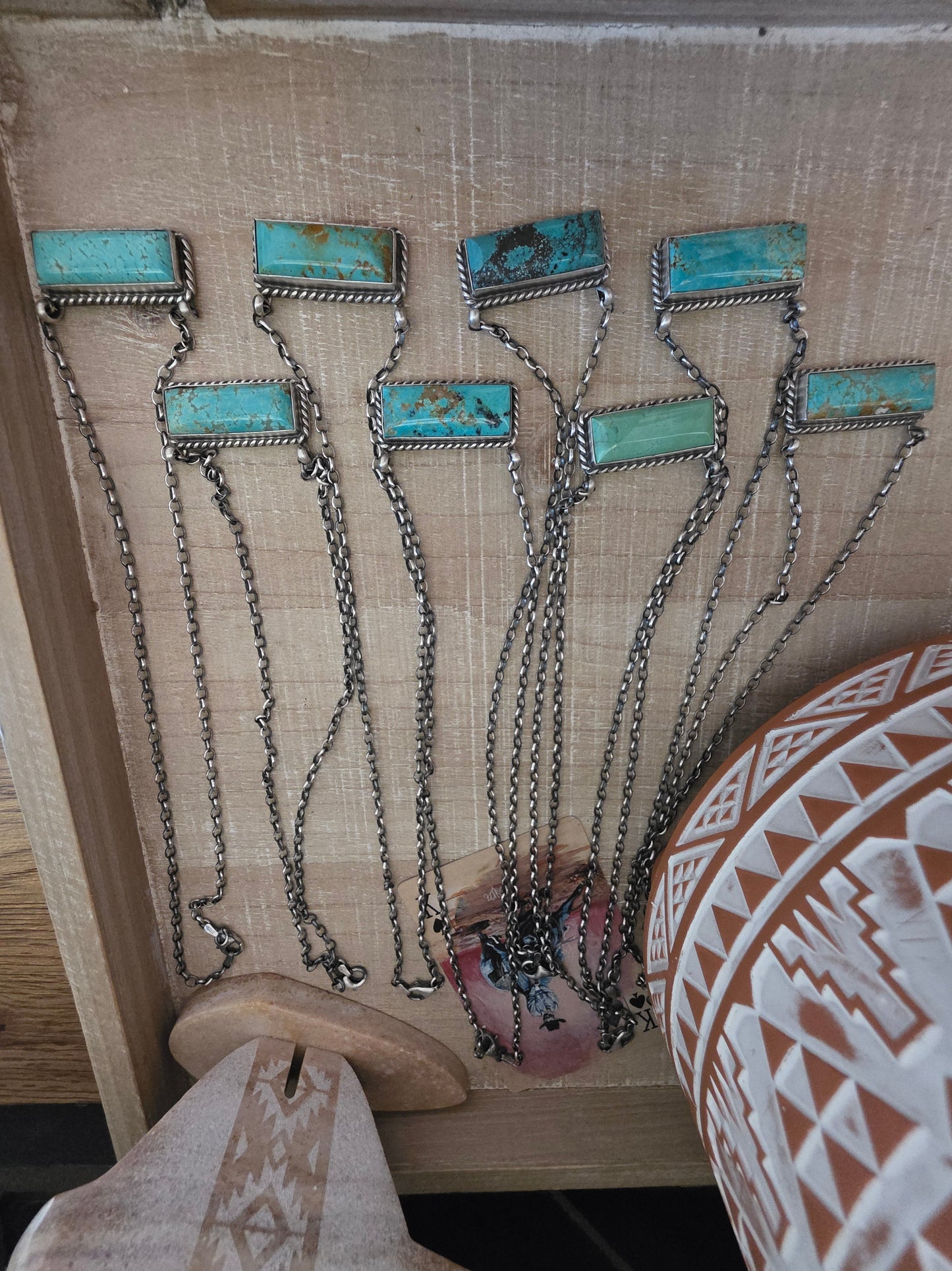 THE C BELONE LARGE KINGMAN TUQUOISE BAR NECKLACE