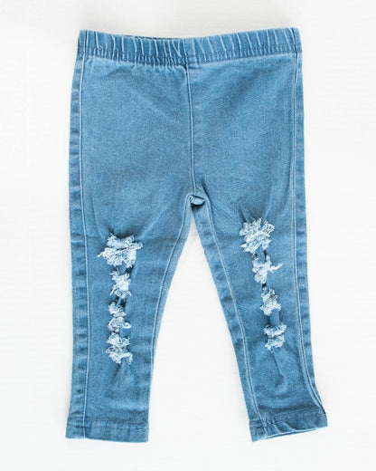 Roxie Slashed Jeggings - Light Denim