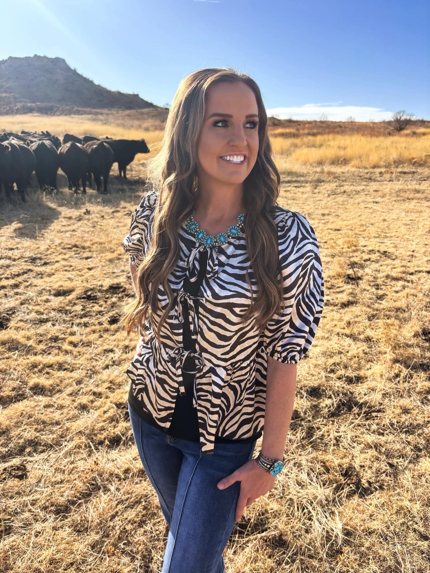 Cowgirl Safari Tie Top