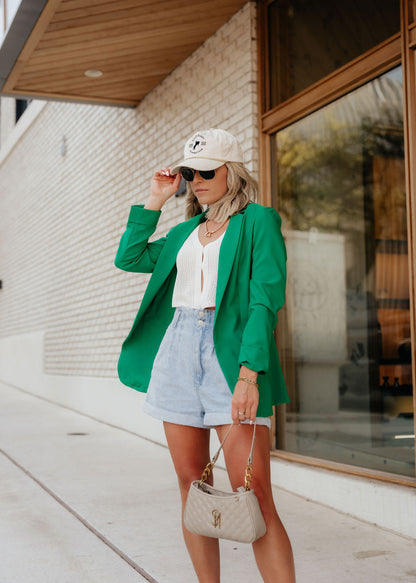 The Nessa Classic Blazer in Kelly Green