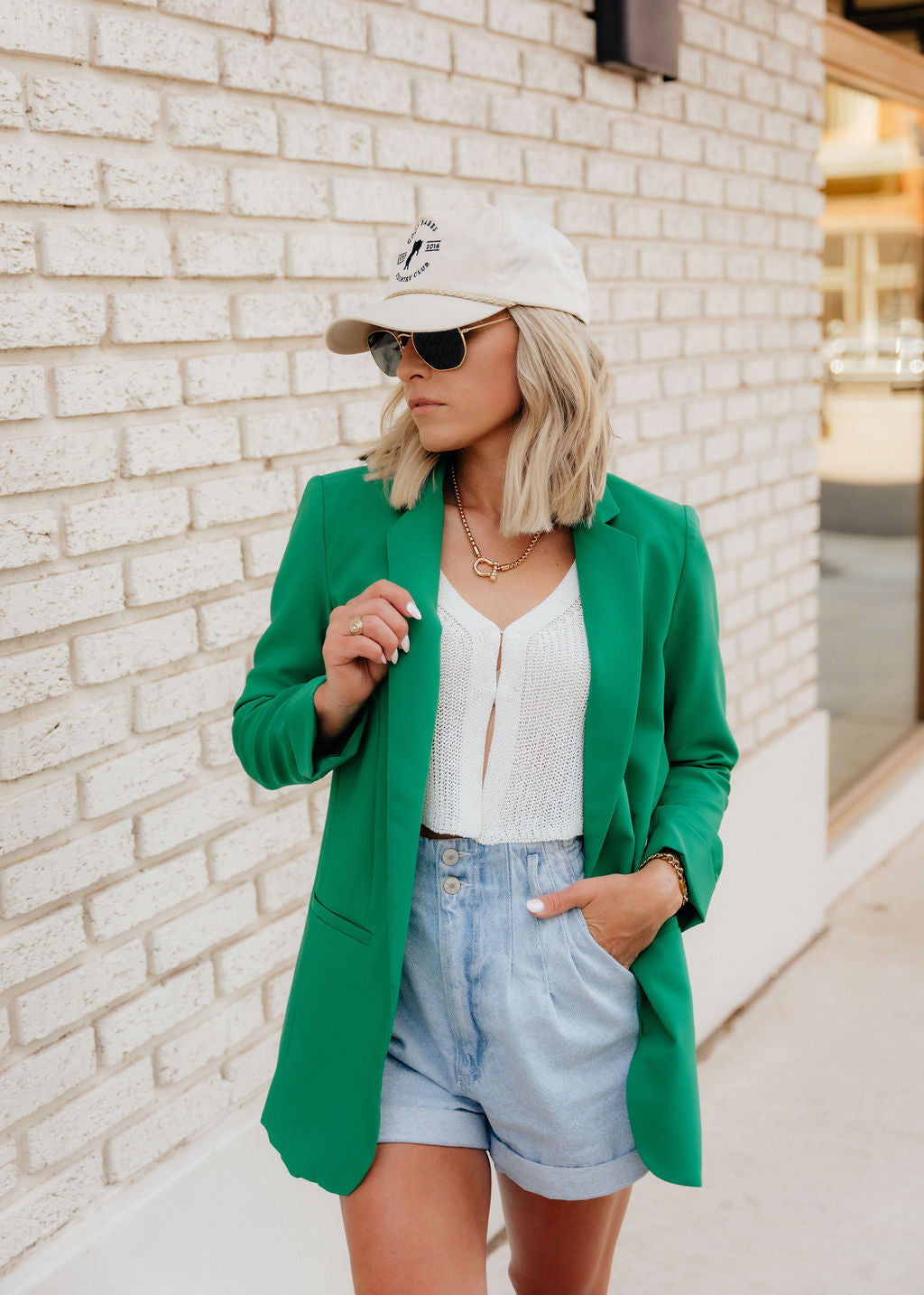 The Nessa Classic Blazer in Kelly Green