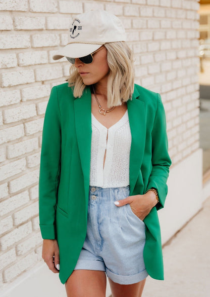 The Nessa Classic Blazer in Kelly Green