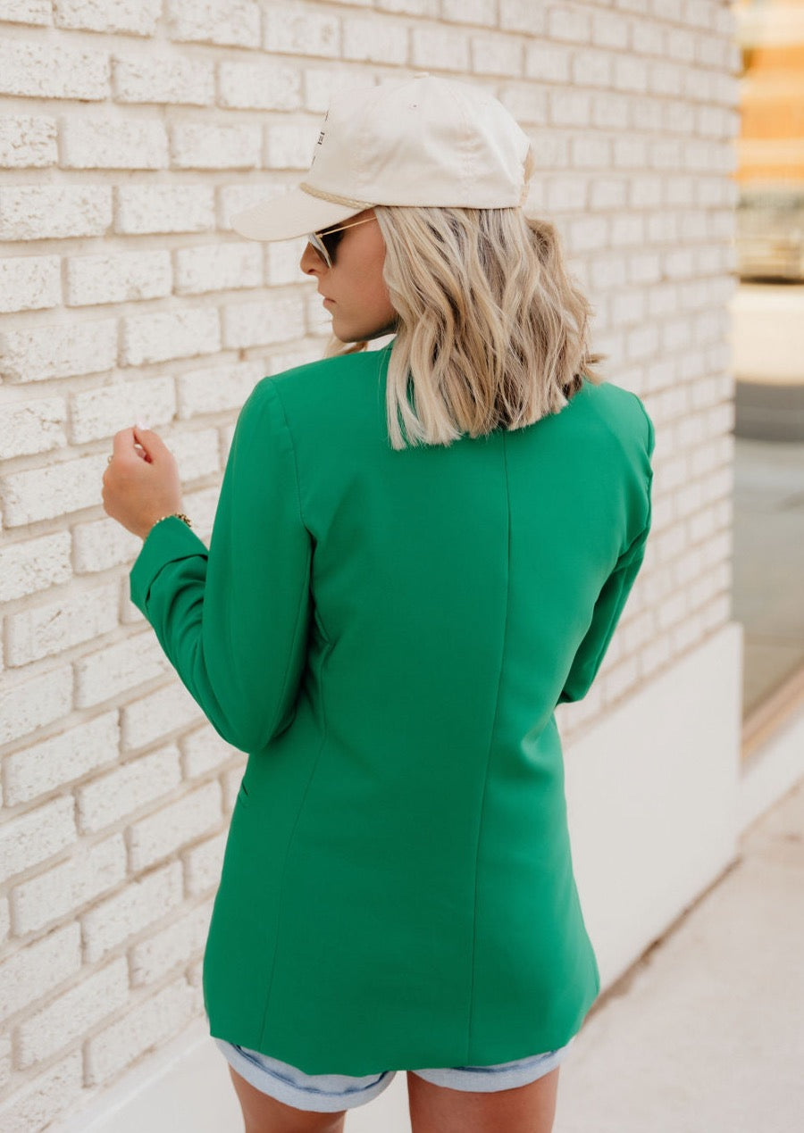 The Nessa Classic Blazer in Kelly Green