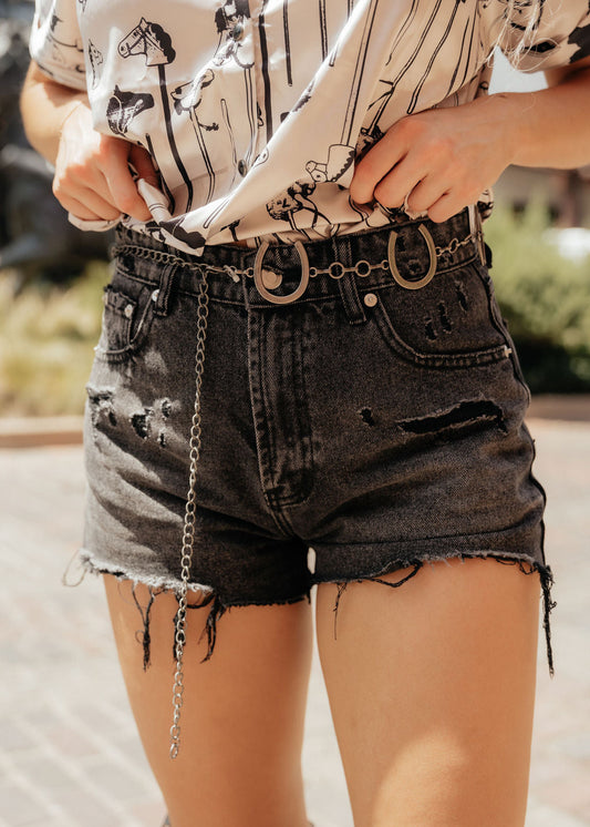 The Em Distressed Denim Shorts