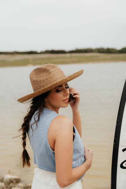 The Daisy Denim Buttoned Vest Top