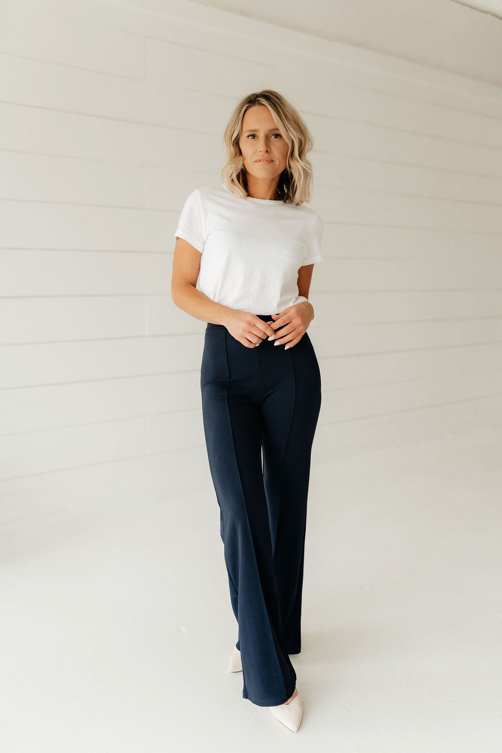 The Zoey Flare Trouser In Navy