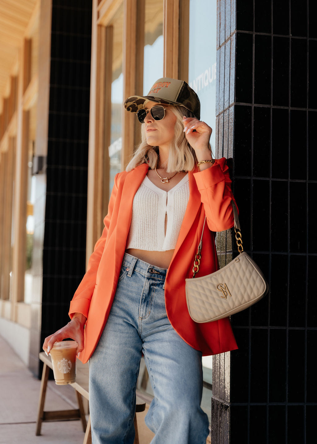 The Nessa Classic Blazer in Orange