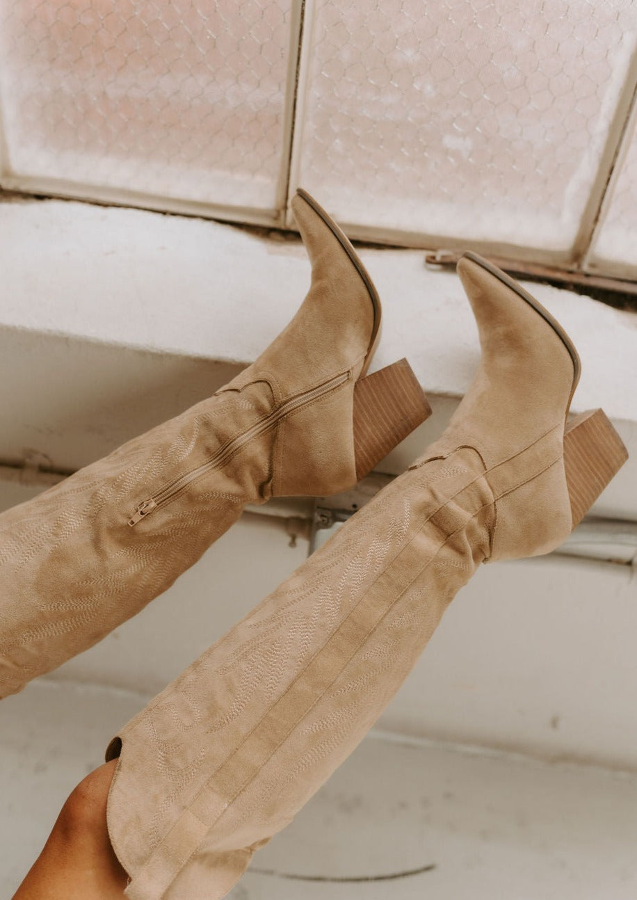 The Out West Suede Tall Cowboy Boot