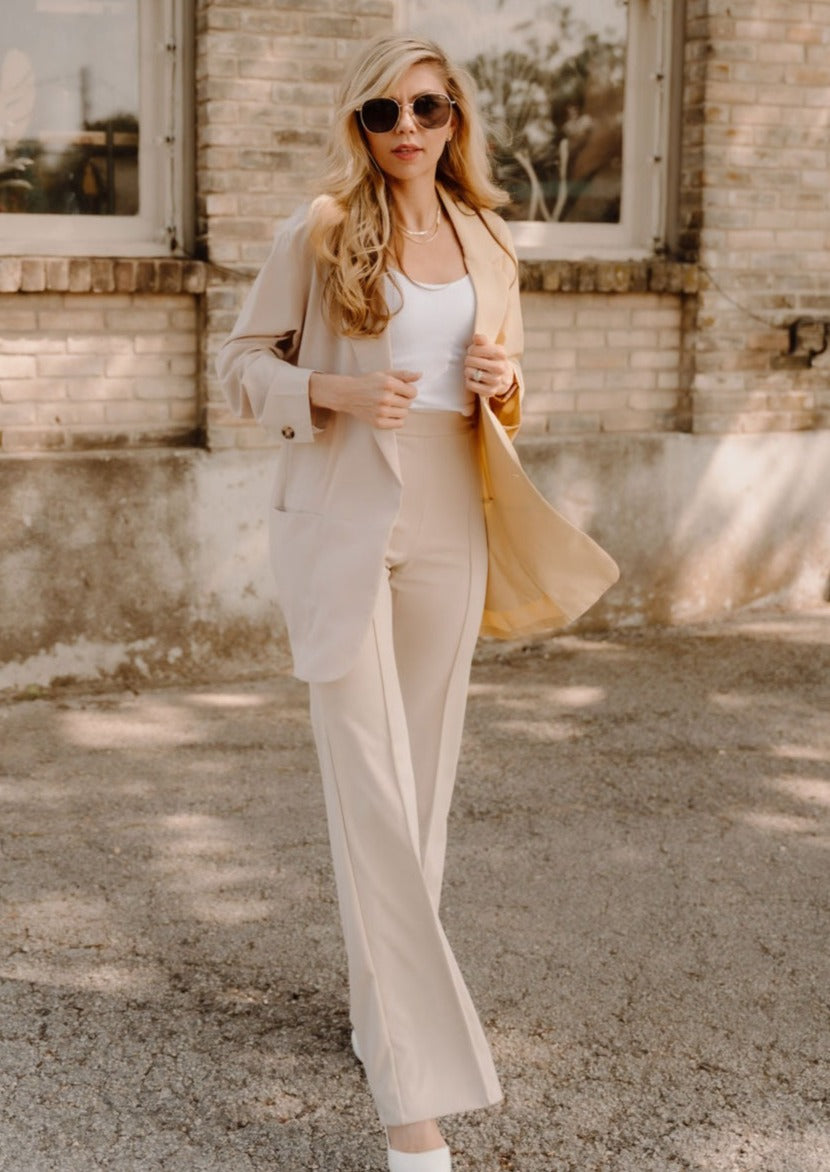 The Zoey Flare Trouser in Cream