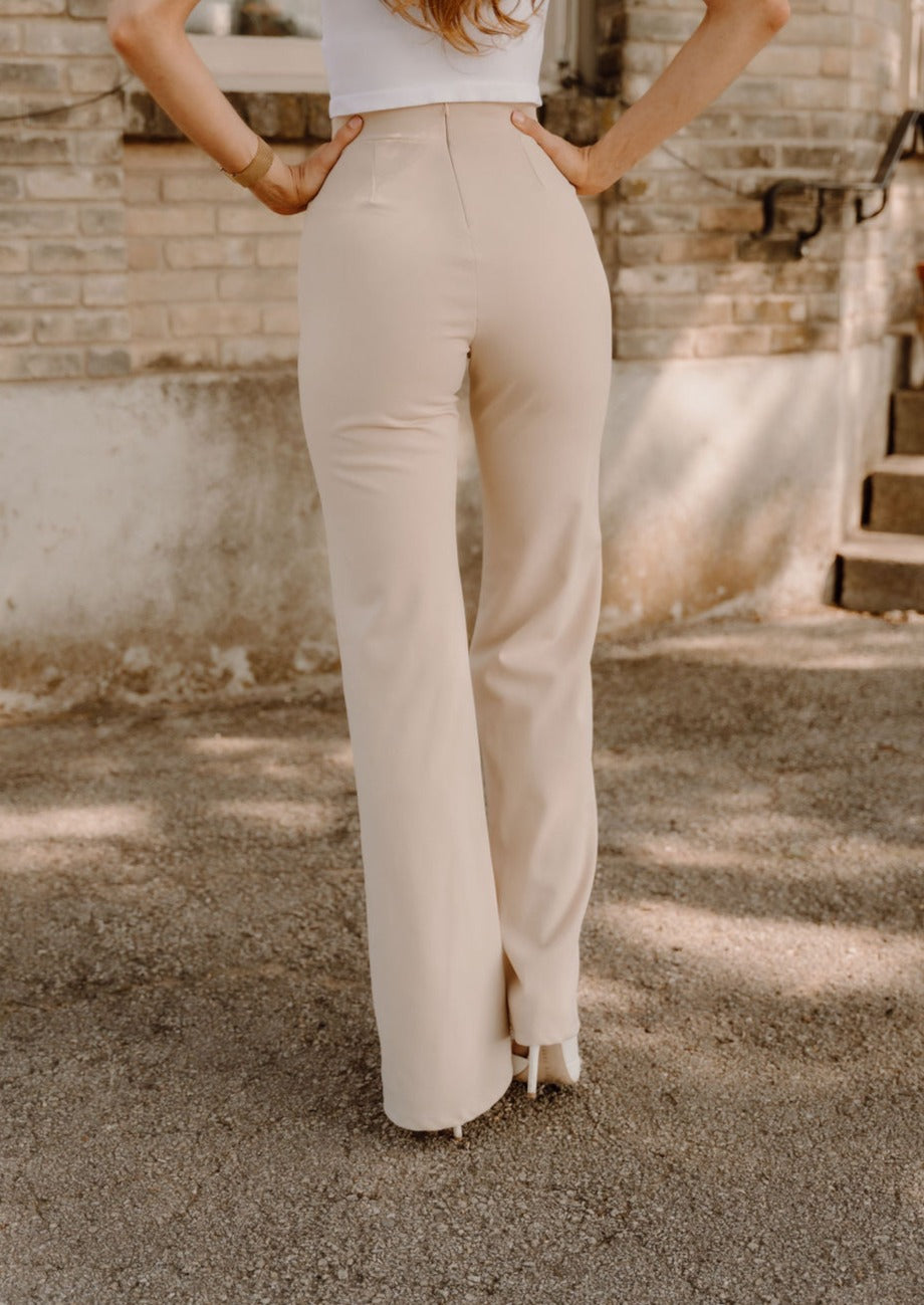 The Zoey Flare Trouser in Cream